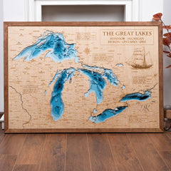 3D lake depth map art by Moc Tho