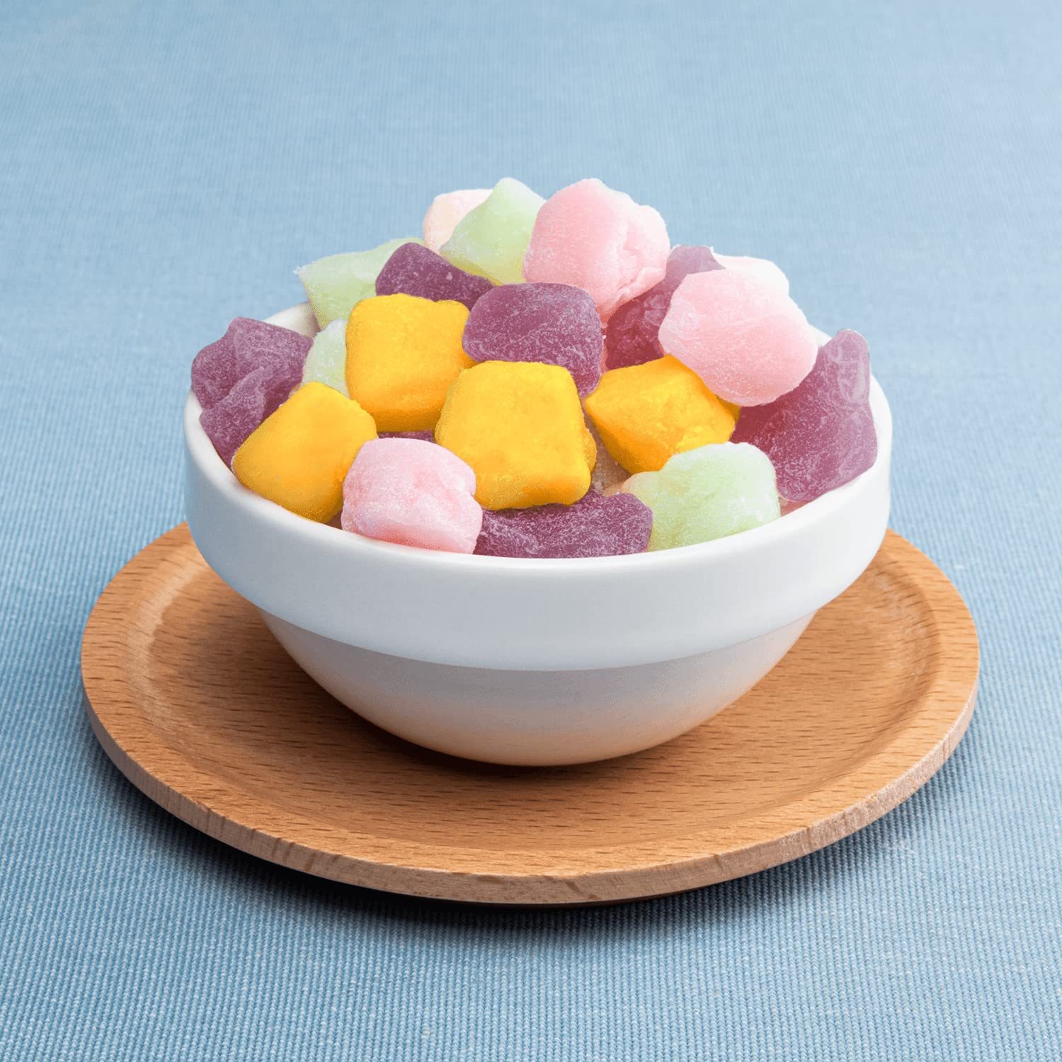 Mochi bite sized pieces inside Tea Zone bag