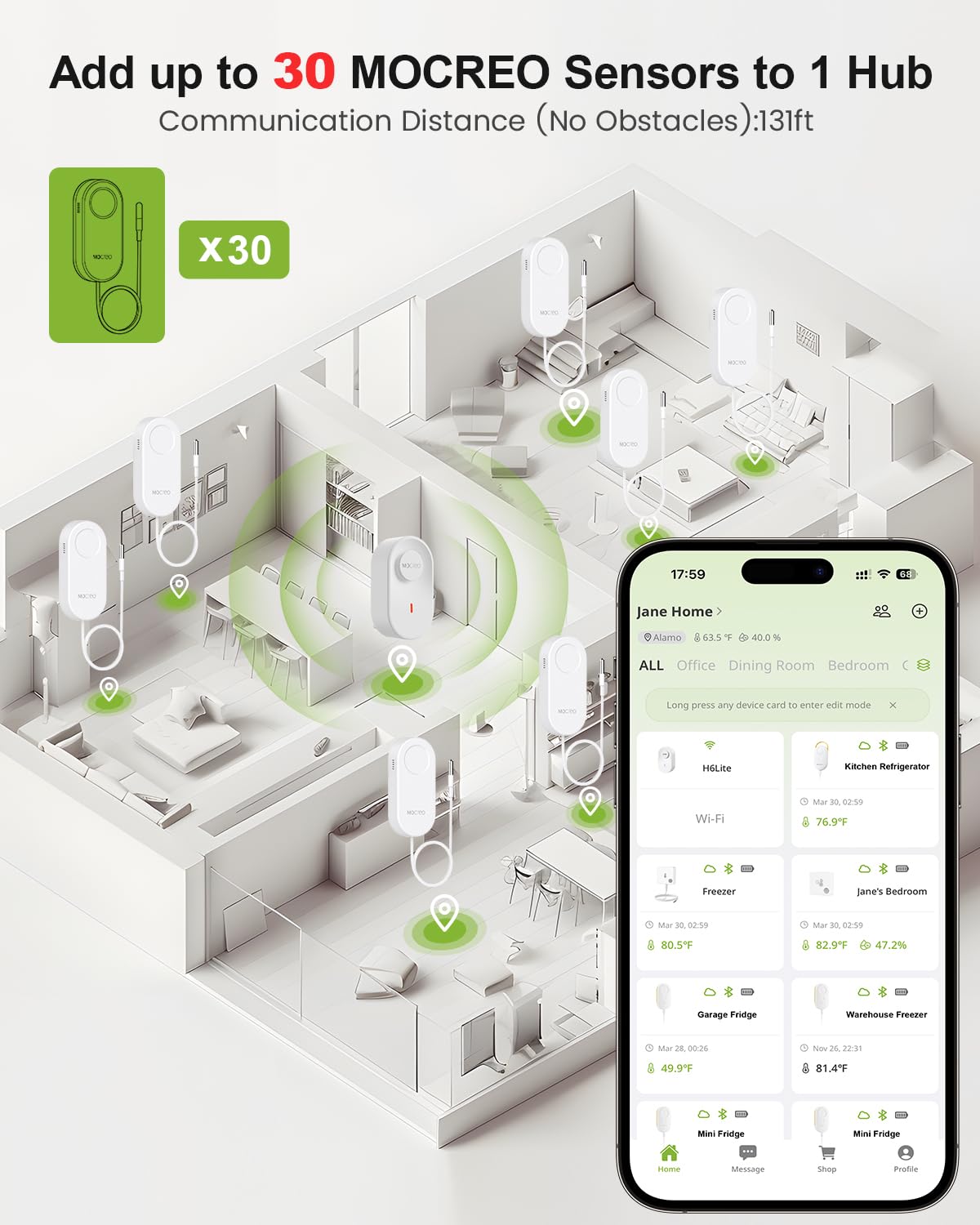 MOCREO battery life up to 2 years image