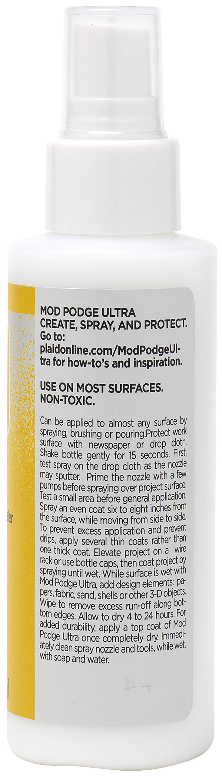 Mod Podge Ultra Matte Spray On Sealer 4 oz packaging label