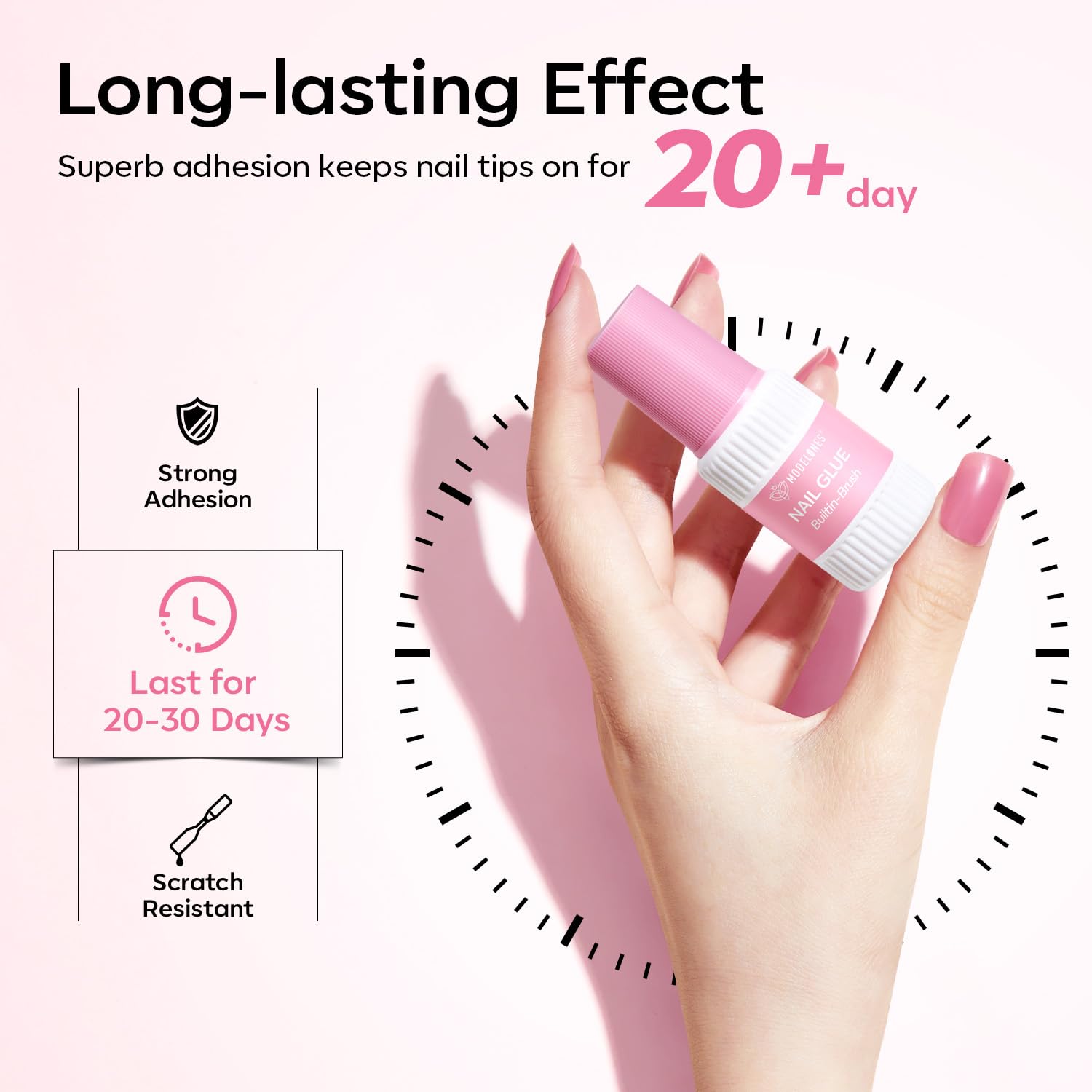 Acid-free Modelones nail glue for press ons