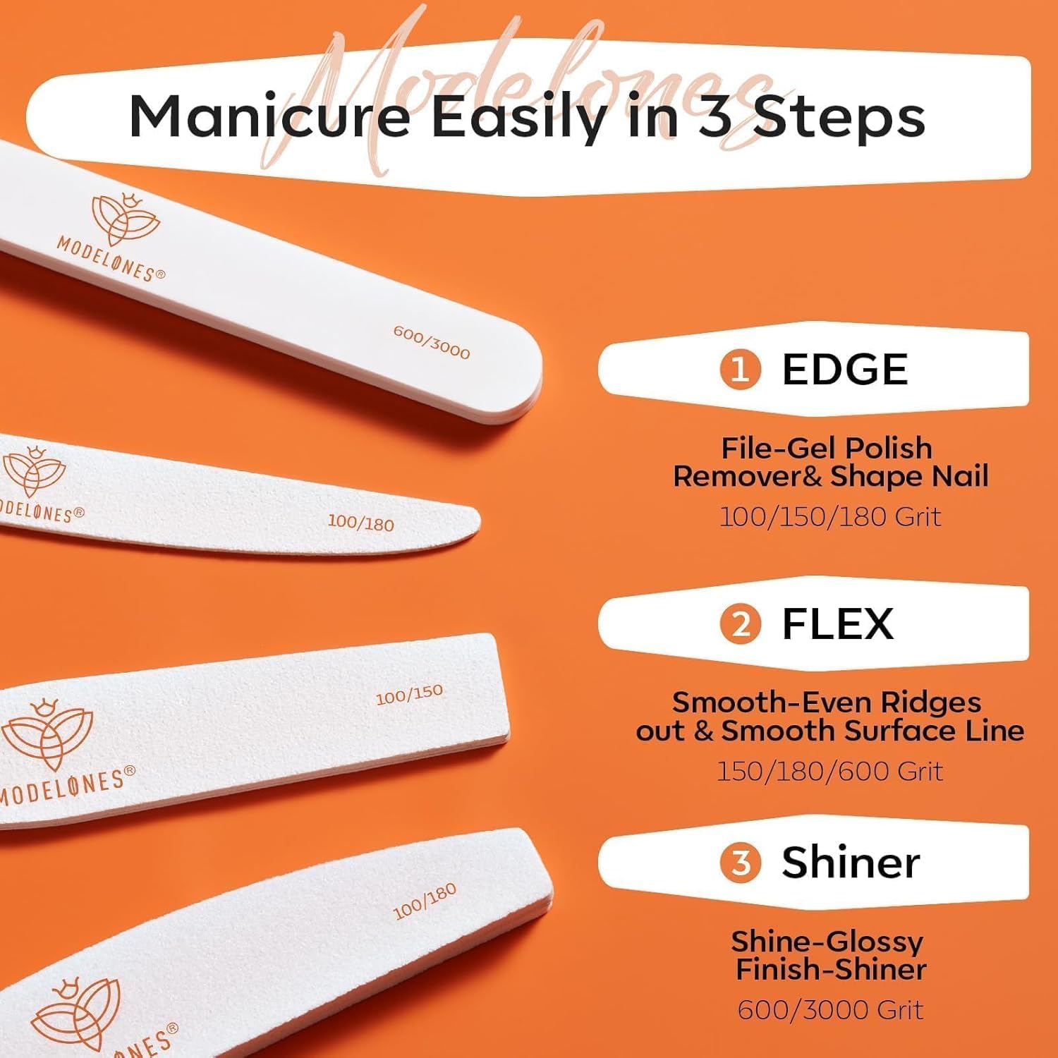 Modelones 4pcs emery board from nail care set