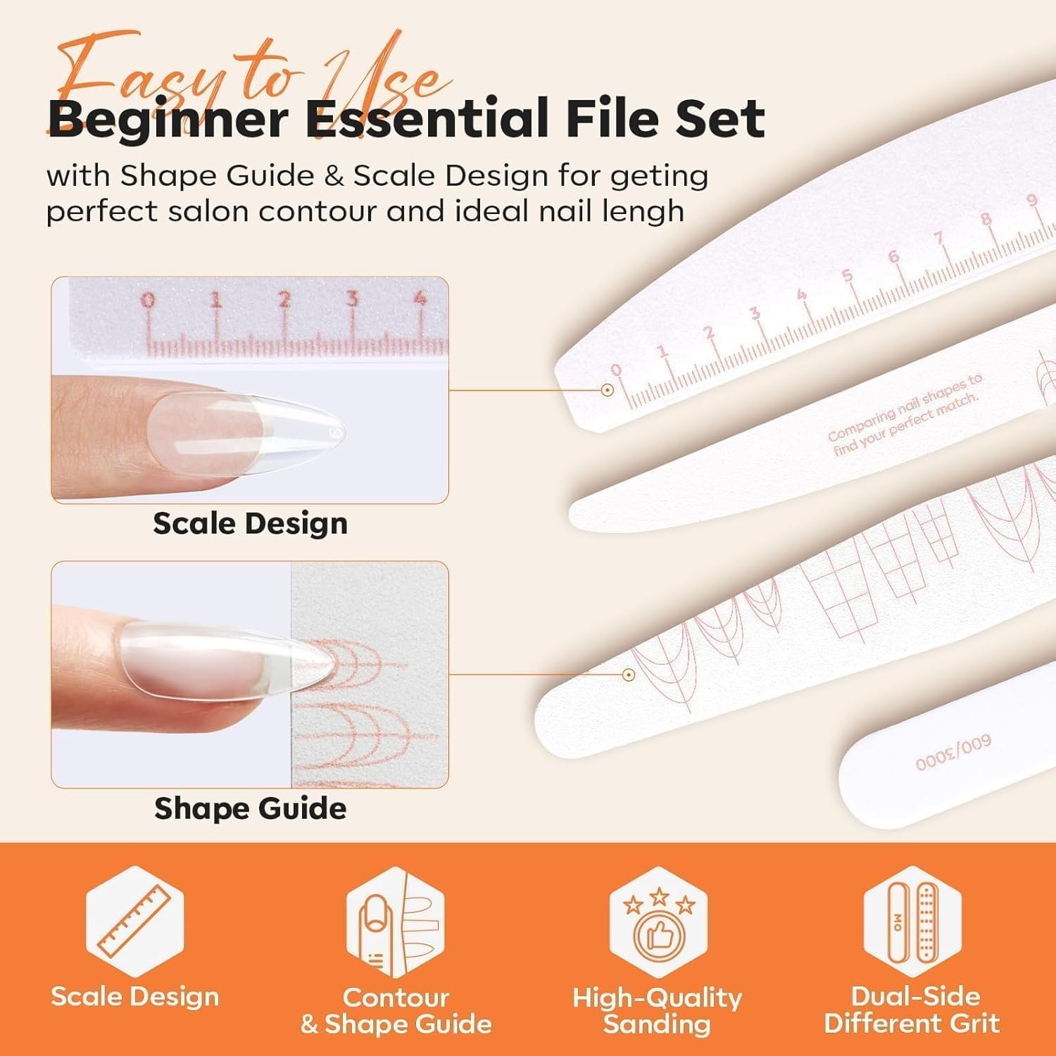 Modelones nail files 600-3000 grit for polishing