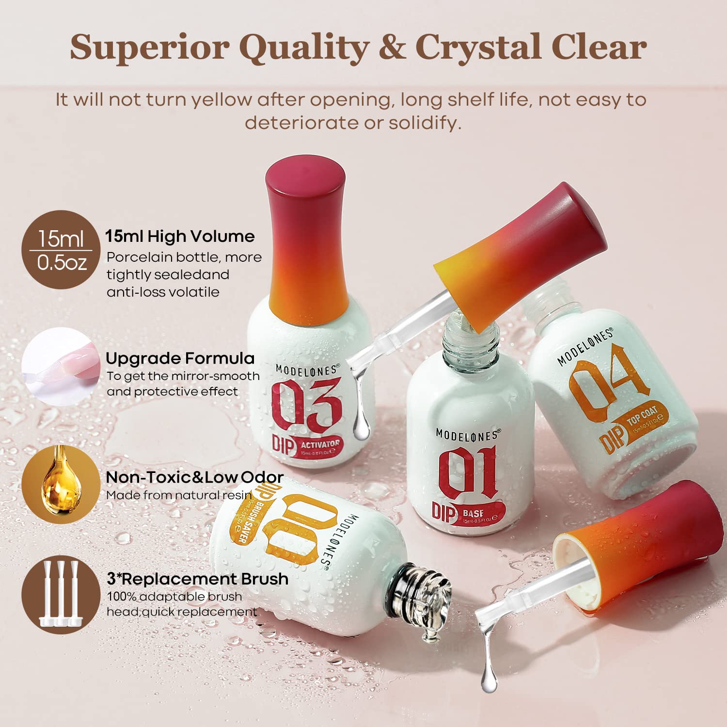 modelones Dip Powder Liquid Set brush saver bottle