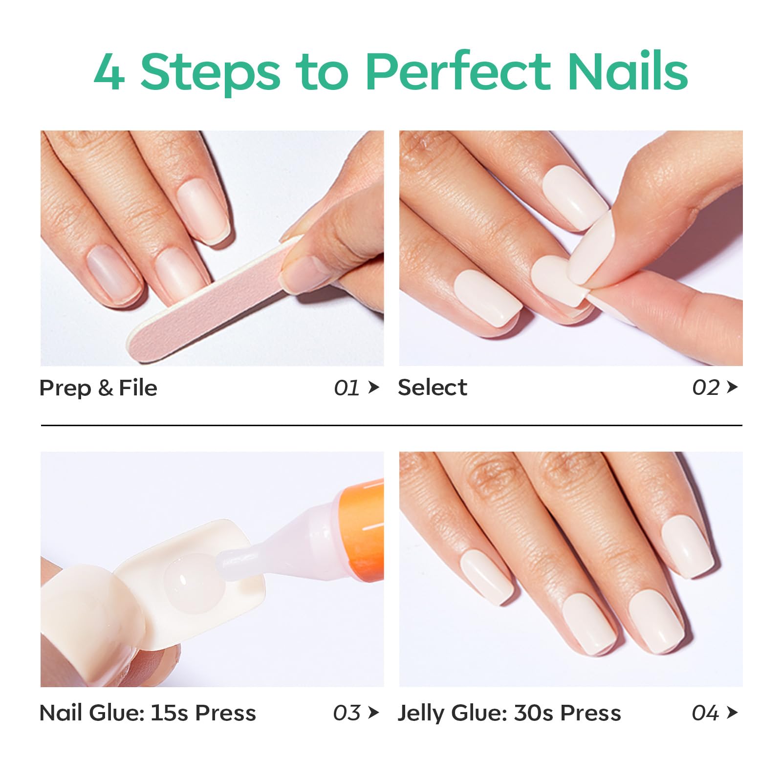 Modelones durable ABS press on nails reusable