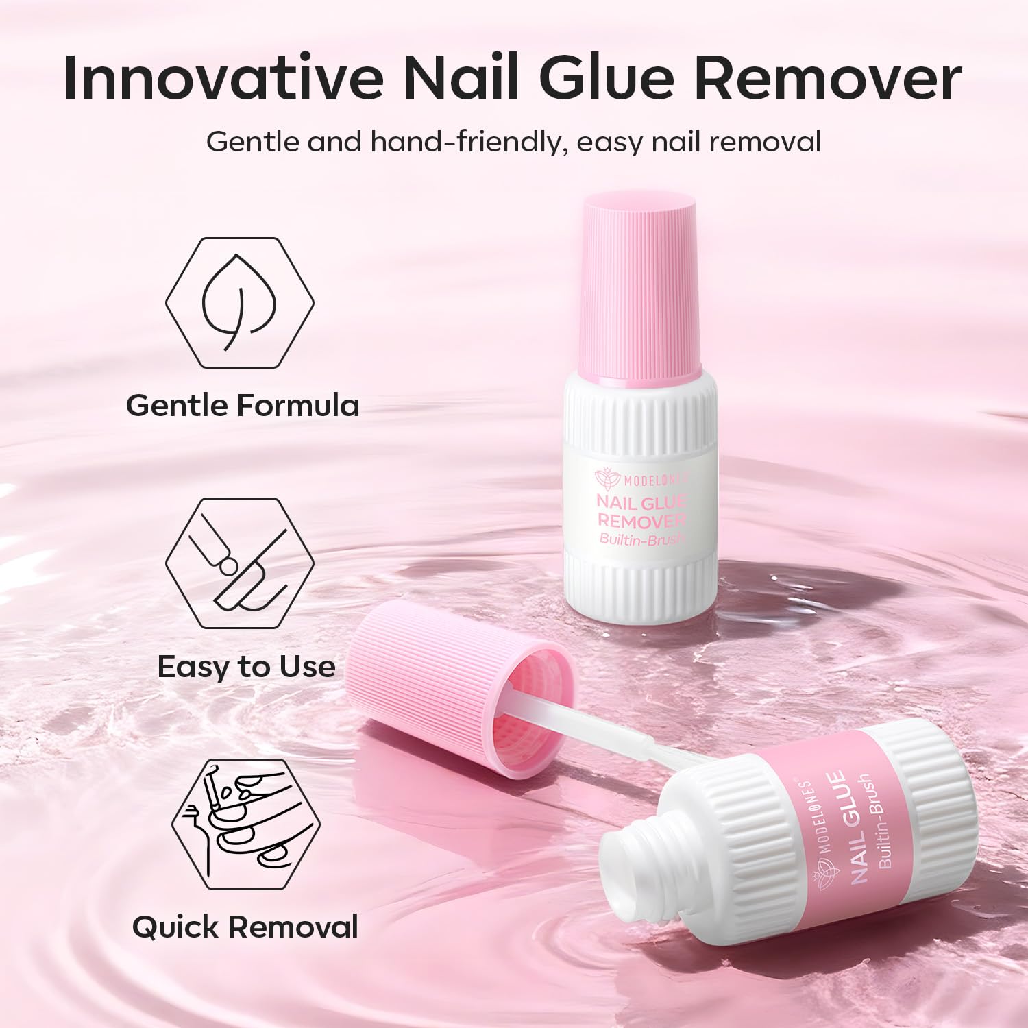 modelones fast-dry glue for quick nail application