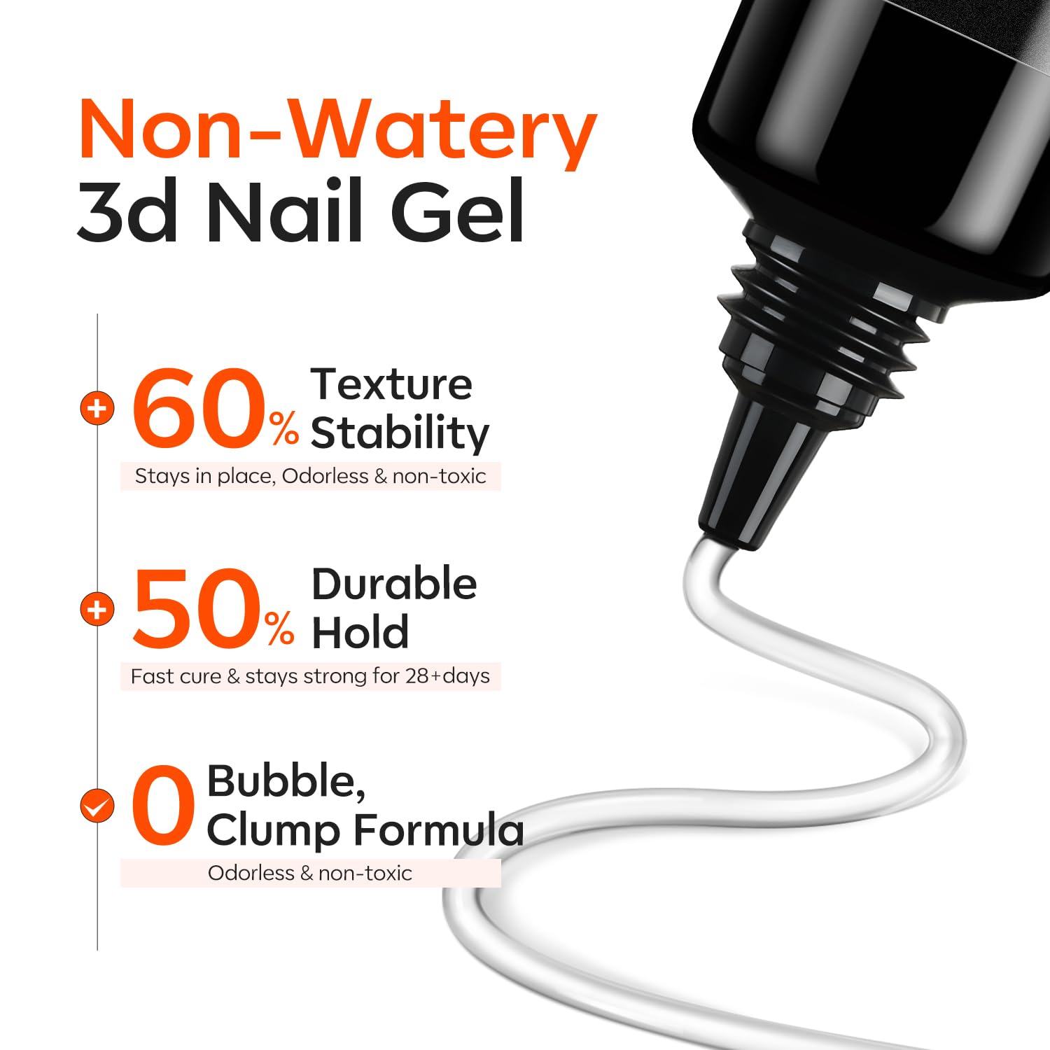 Modelones 2pcs clear gel tubes for nail art