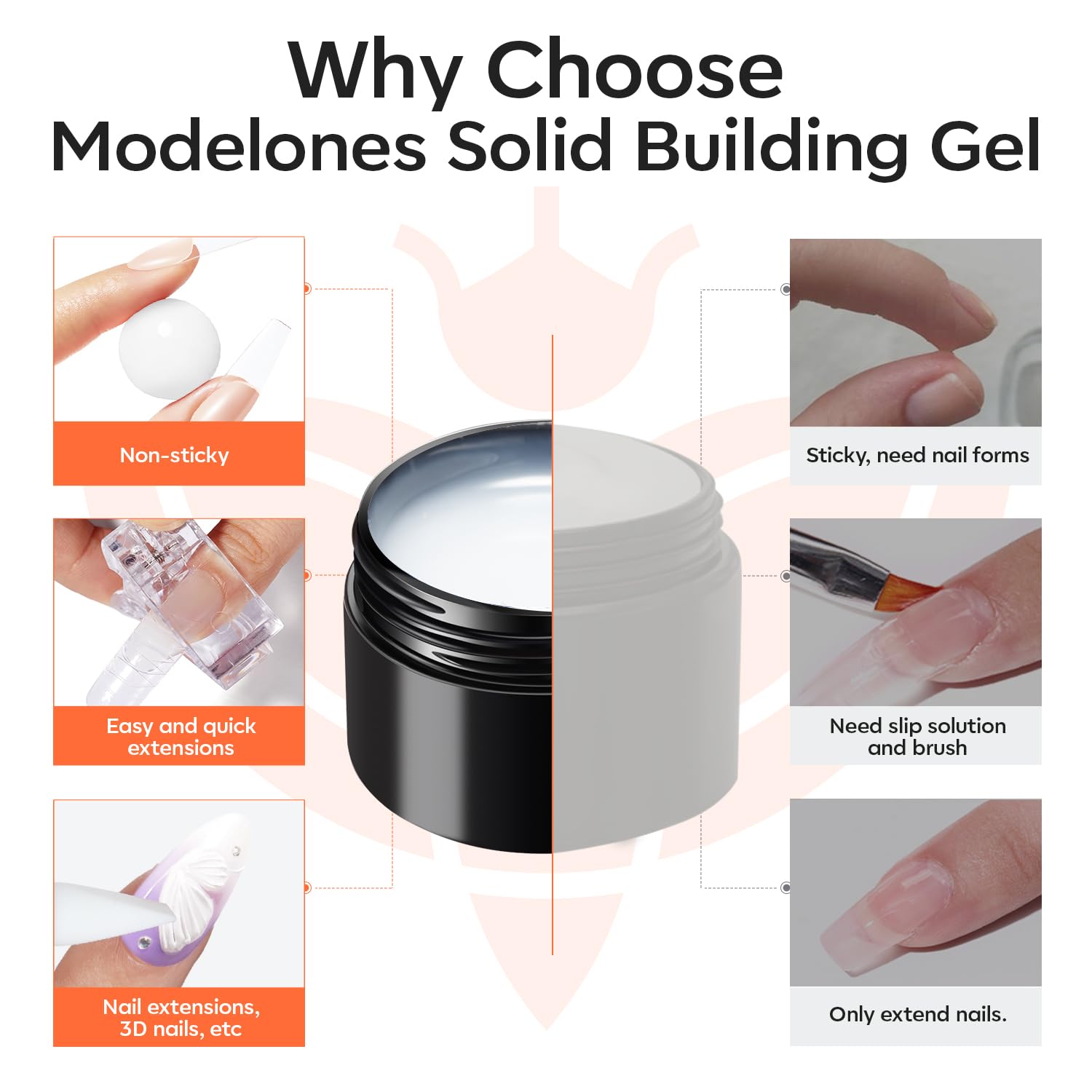 Gel formula suitable for rhinestones chrome powder mixing and DIY