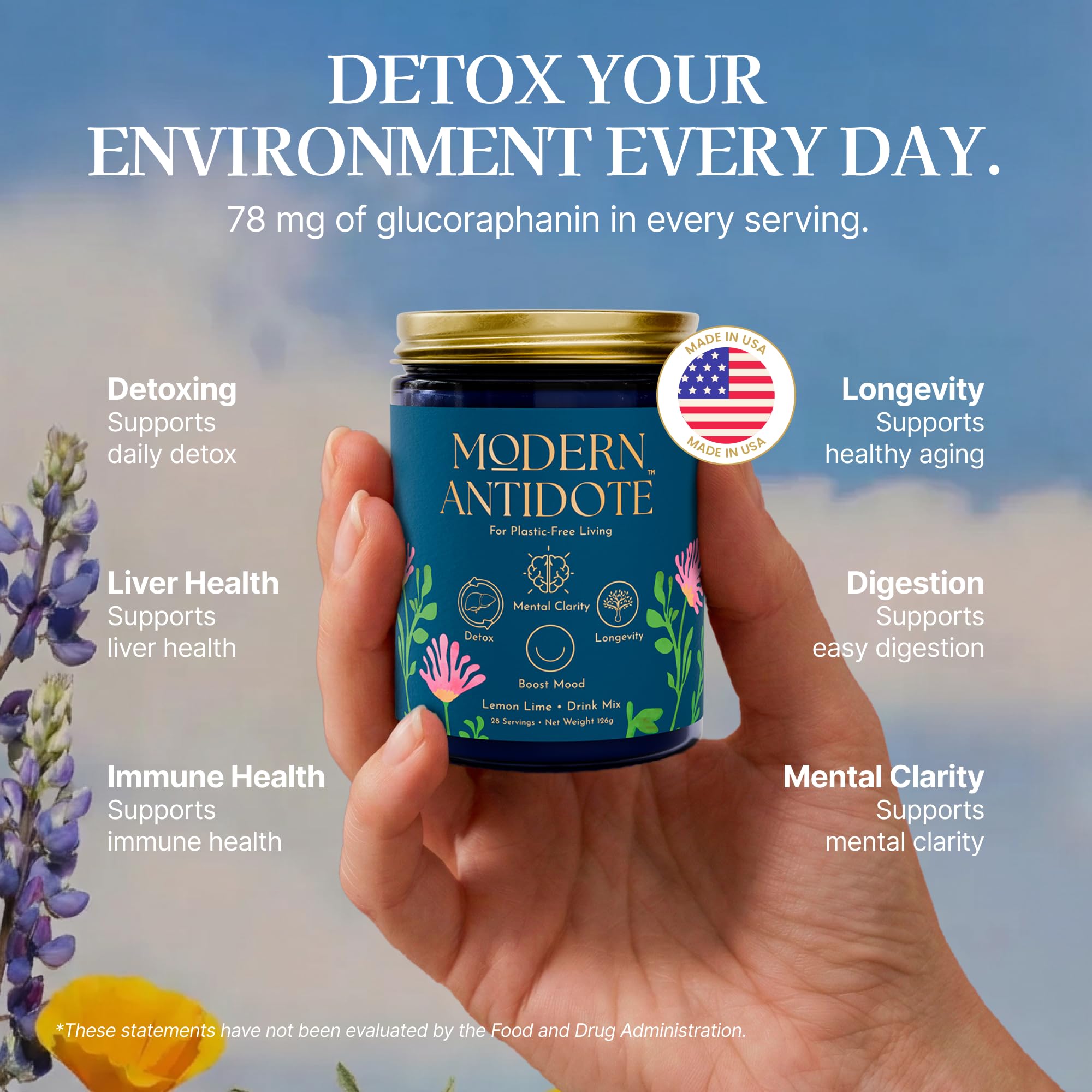 Lemon Lime flavor Modern Antidote Liver Cleanse Detox drink mix