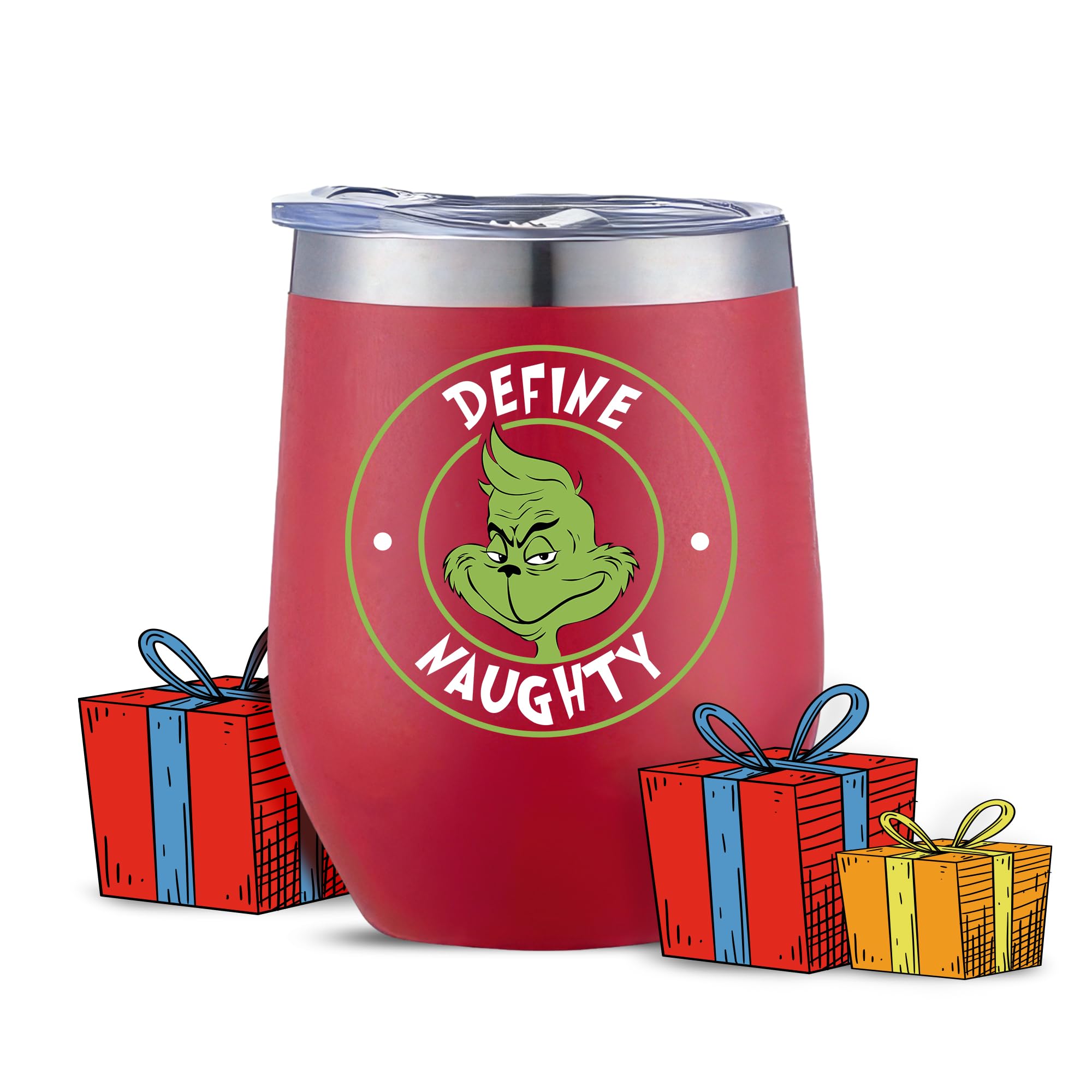 Modern Elegance Christmas Tumbler 12oz red with lid