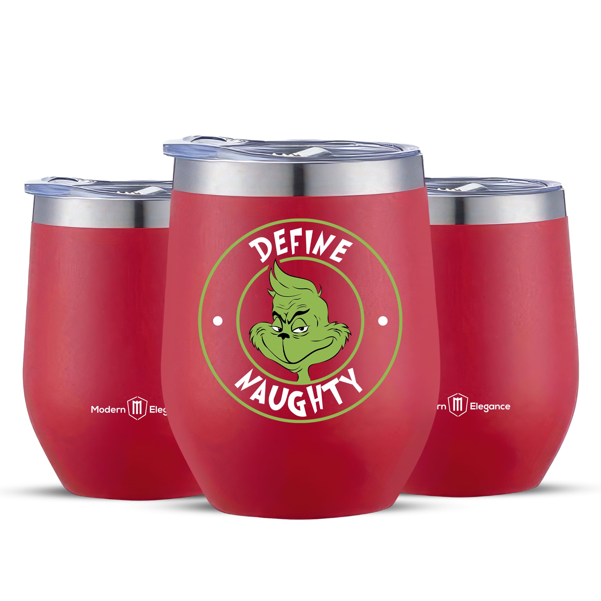 Modern Elegance Christmas Tumbler 12oz red with brush