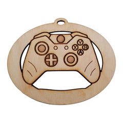 Modern Video Game Controller Ornament made from natural birch wood
