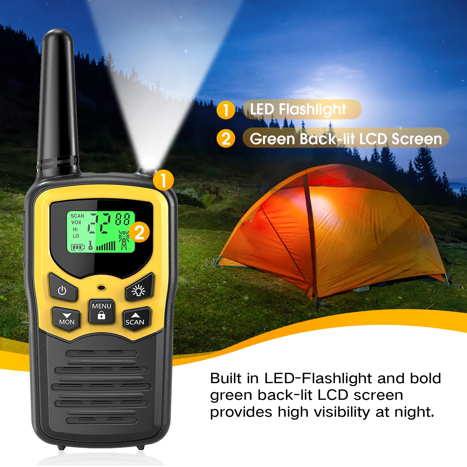 Package includes 4 MOICO walkie talkies and user manual