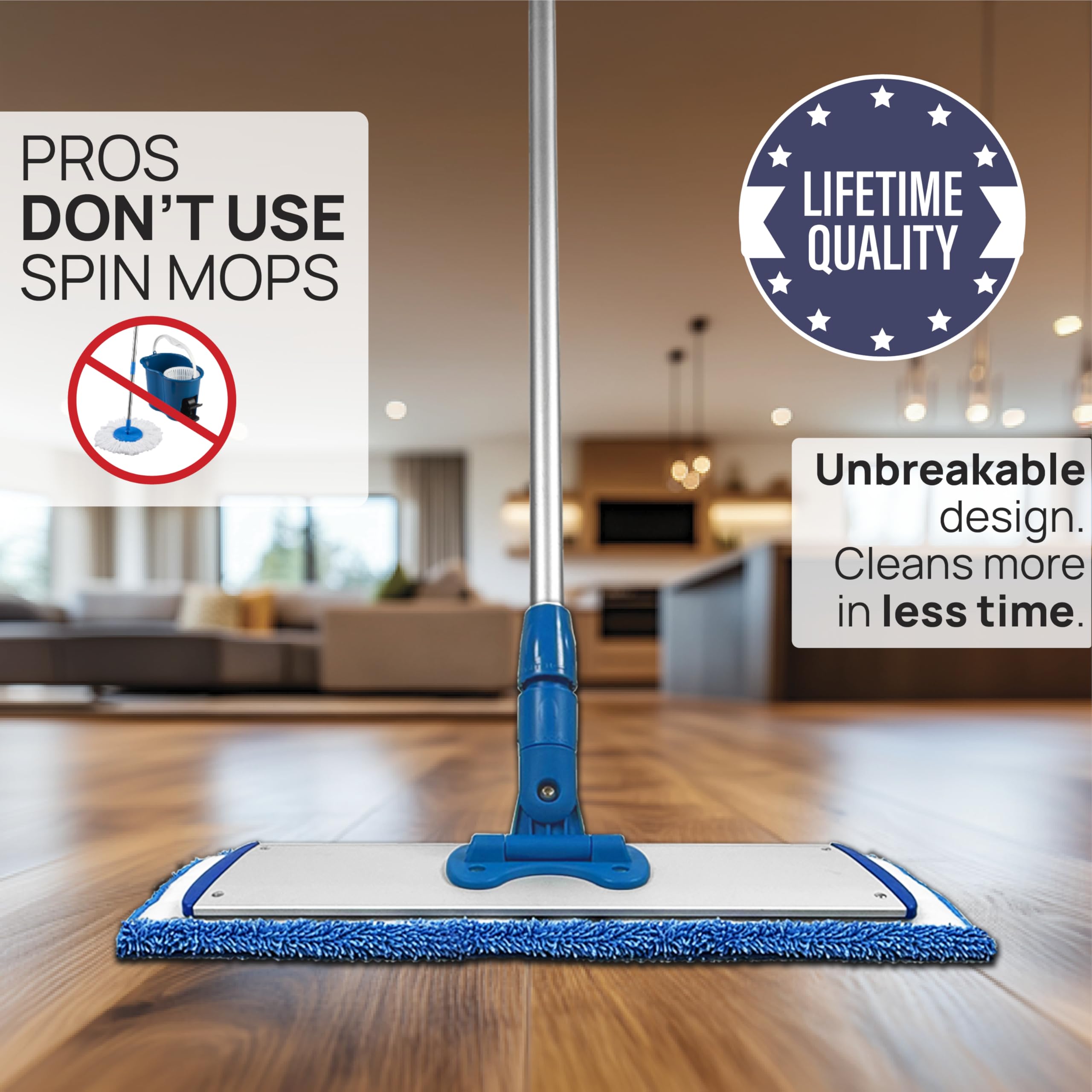 Mojave dust mop pad included for dry dusting