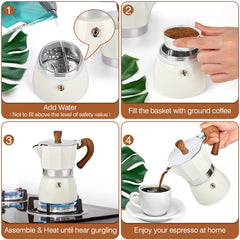 Italian coffee maker suitable for cappuccino or latte