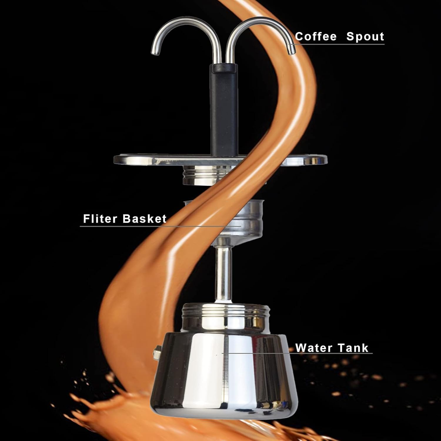Moka pot dimensions approximately 137 by 160 millimeters