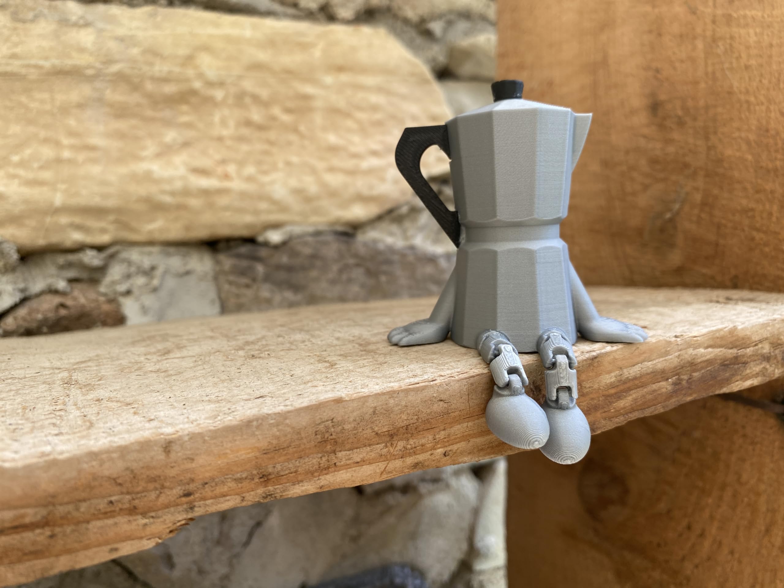 Moka pot inspired decorative figurine