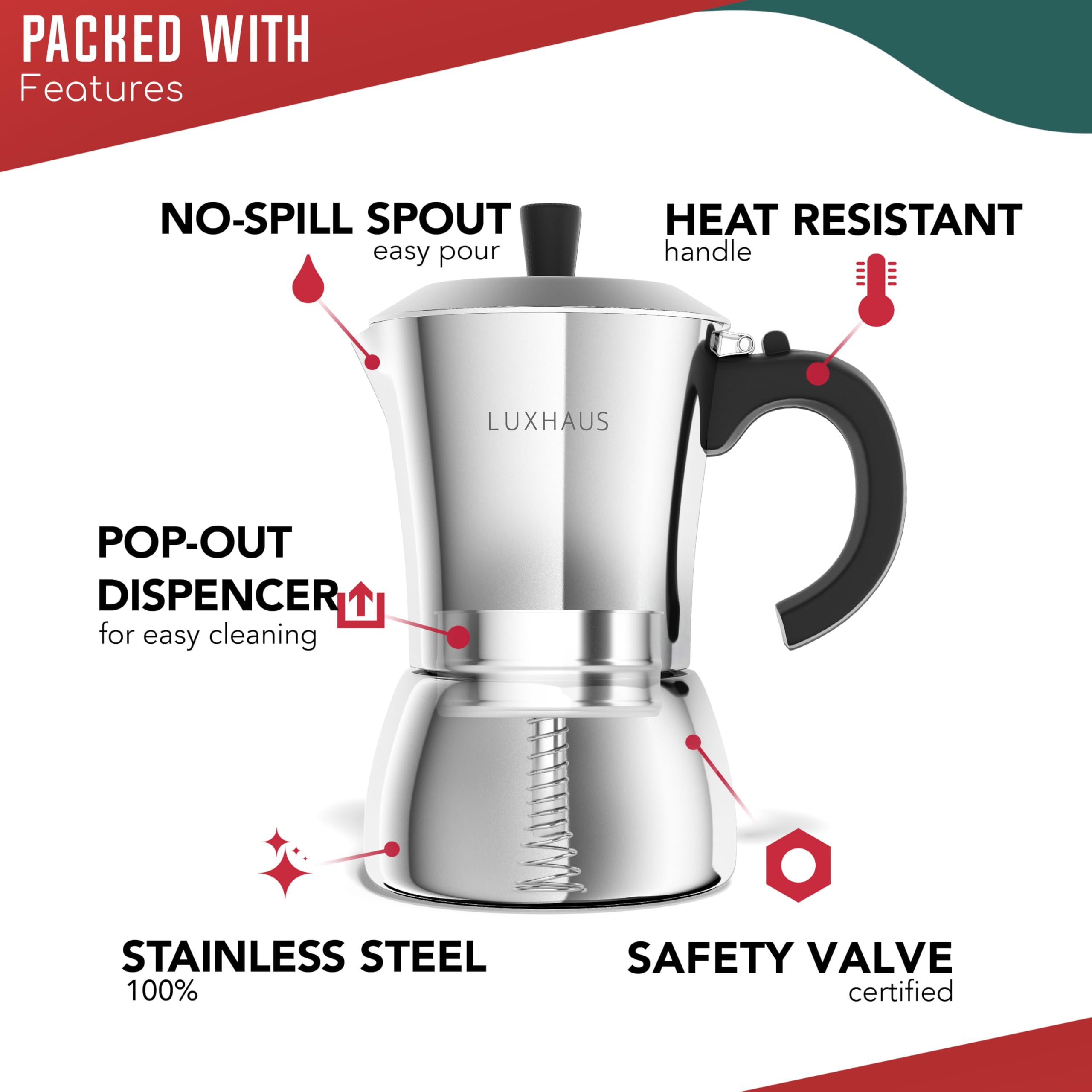 Moka pot 12oz total capacity