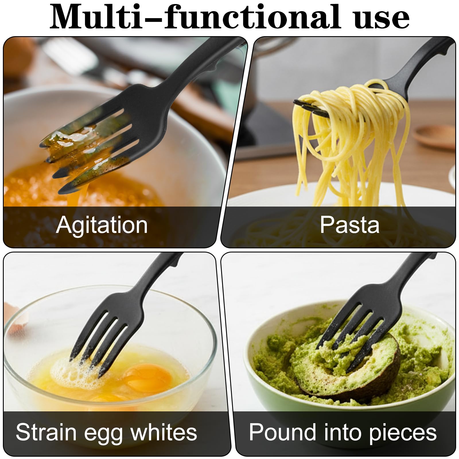 Fork tip size 2 inches silicone cooking fork