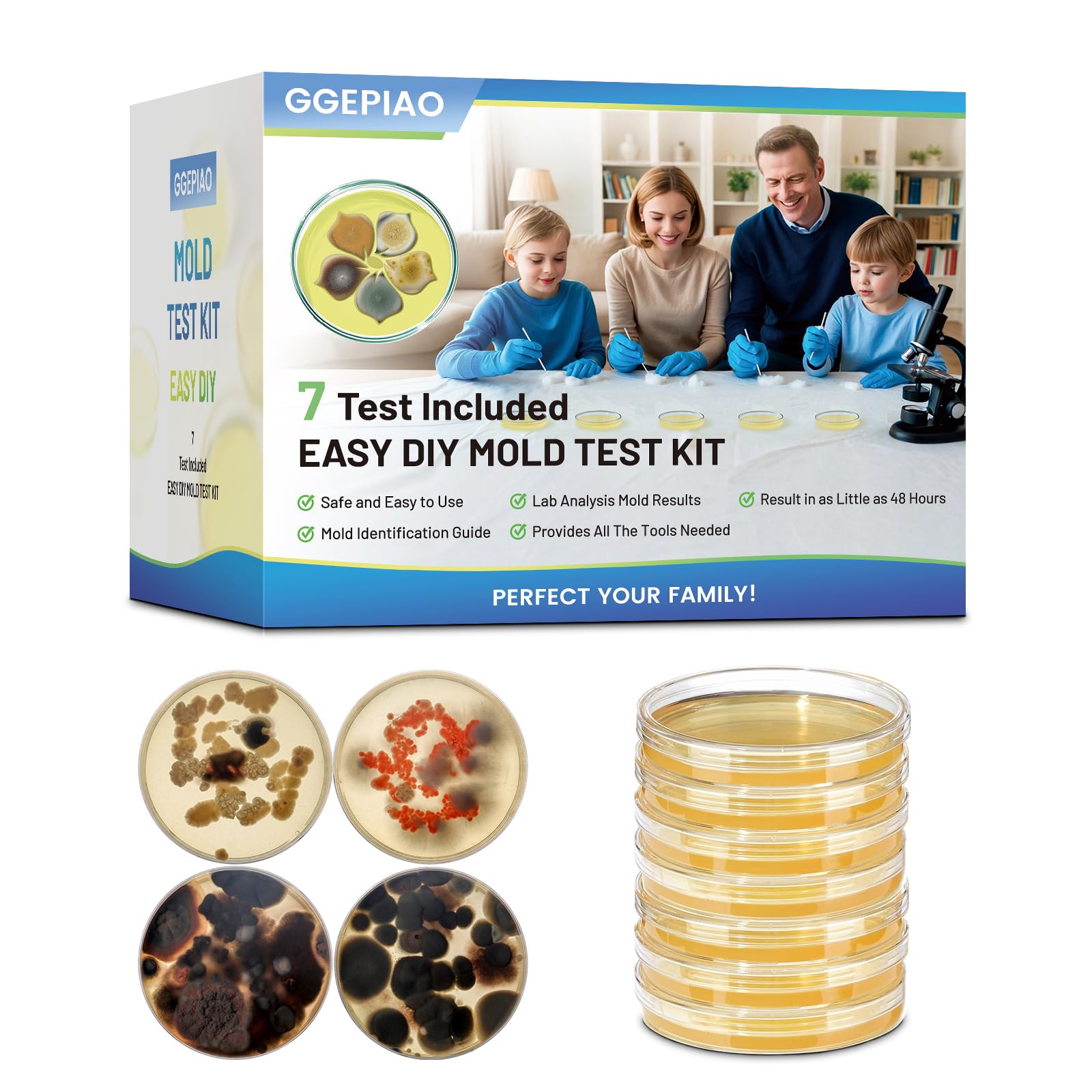 Mold Test Kit for Home box with components