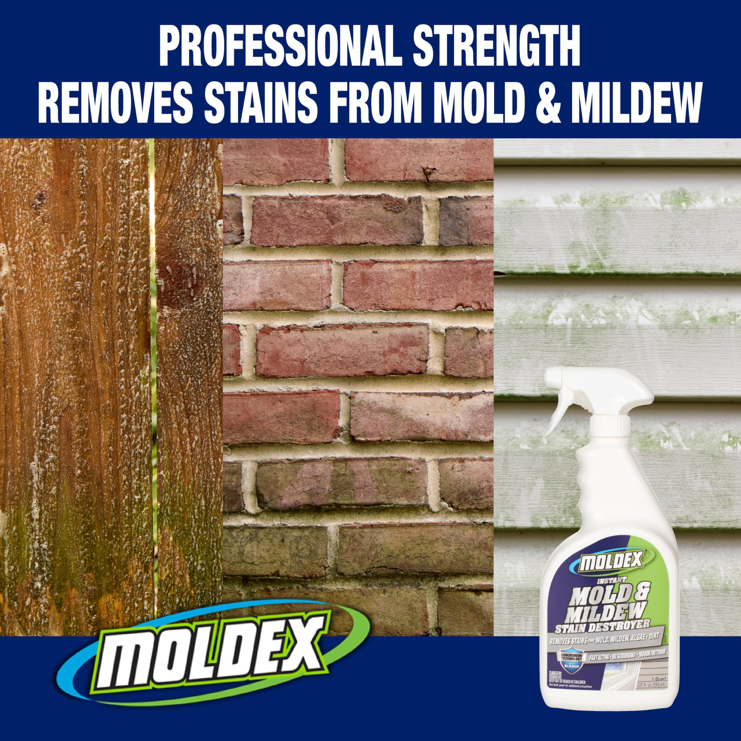 Outdoor cleaning around landscaping with Moldex cleaner
