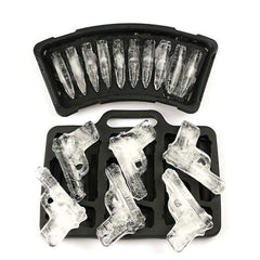 MoldFun handgun and bullet ice tray set in black