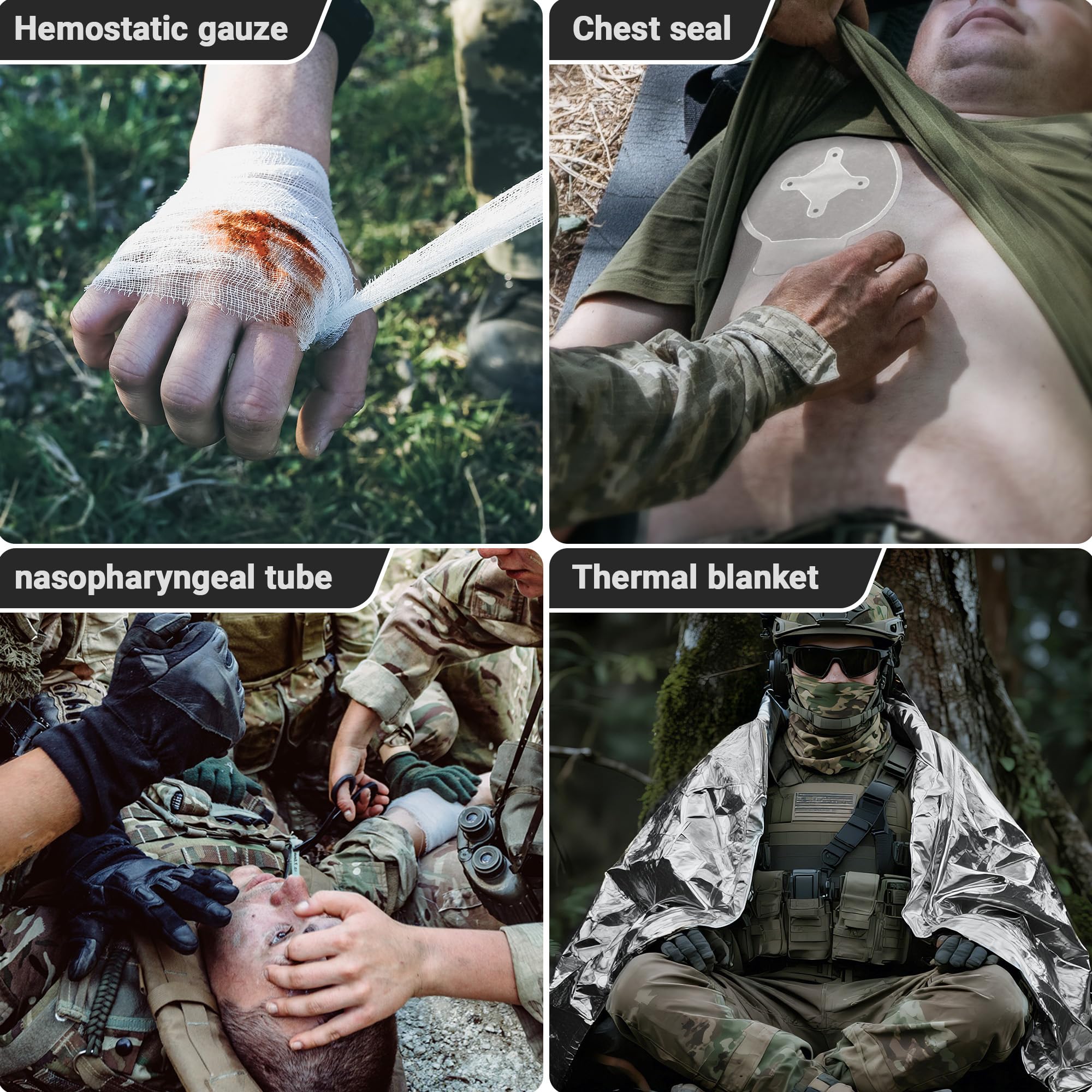 Compact portable trauma kit for car and hiking