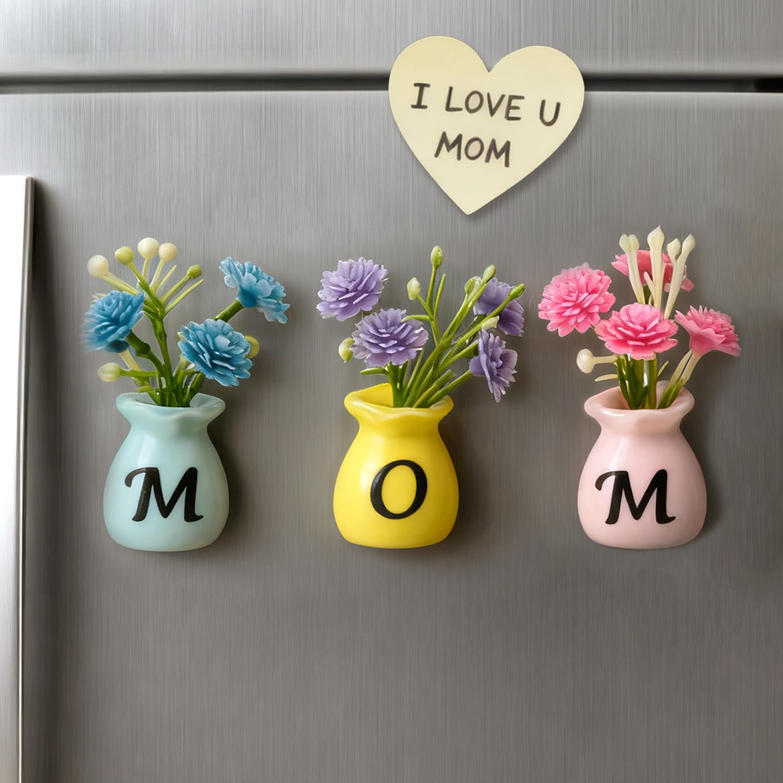 Mom birthday gifts mini vase magnets fridge on fridge