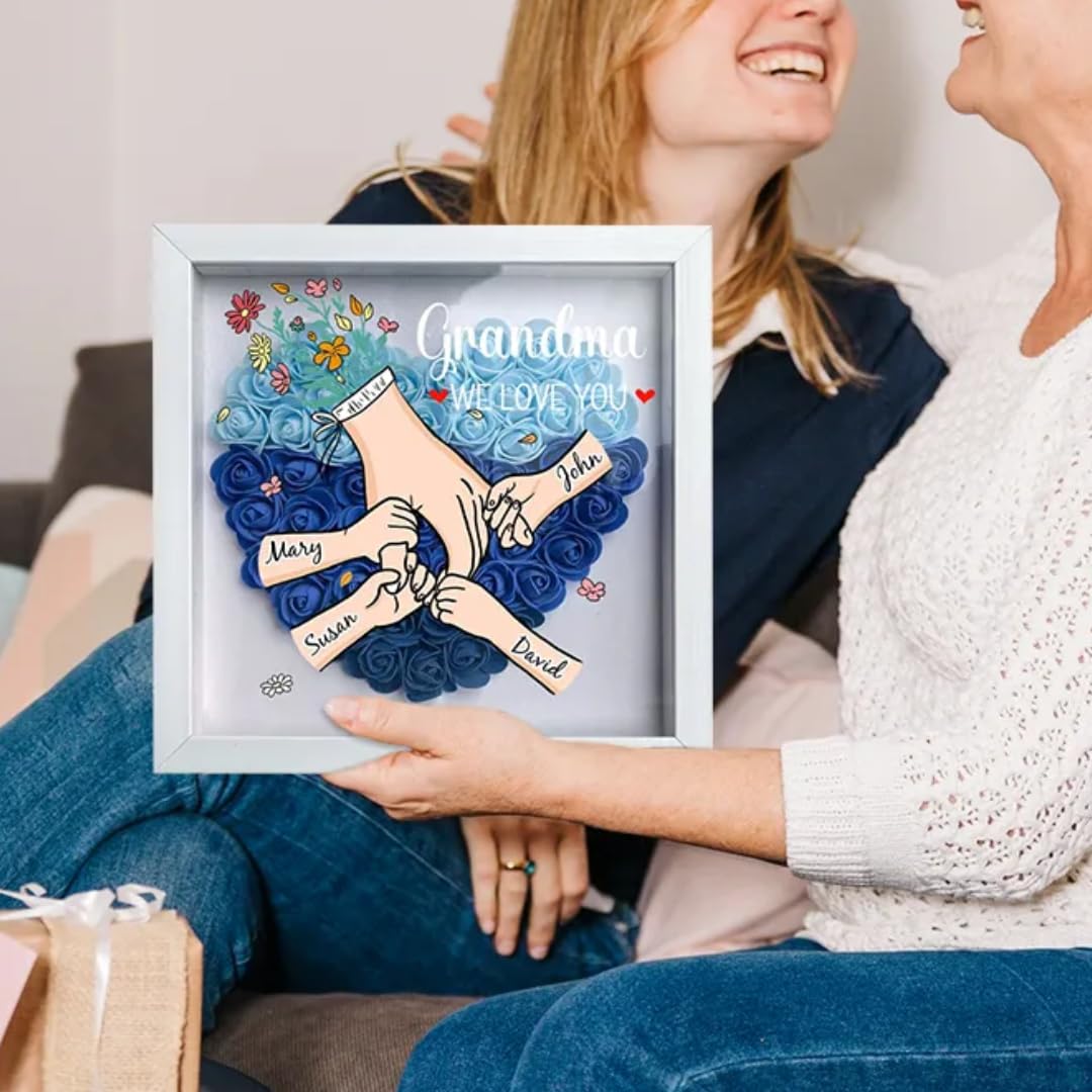 Mom grandma flower shadow box for home décor