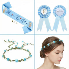 Blue mom-to-be sash from Bear Theme set
