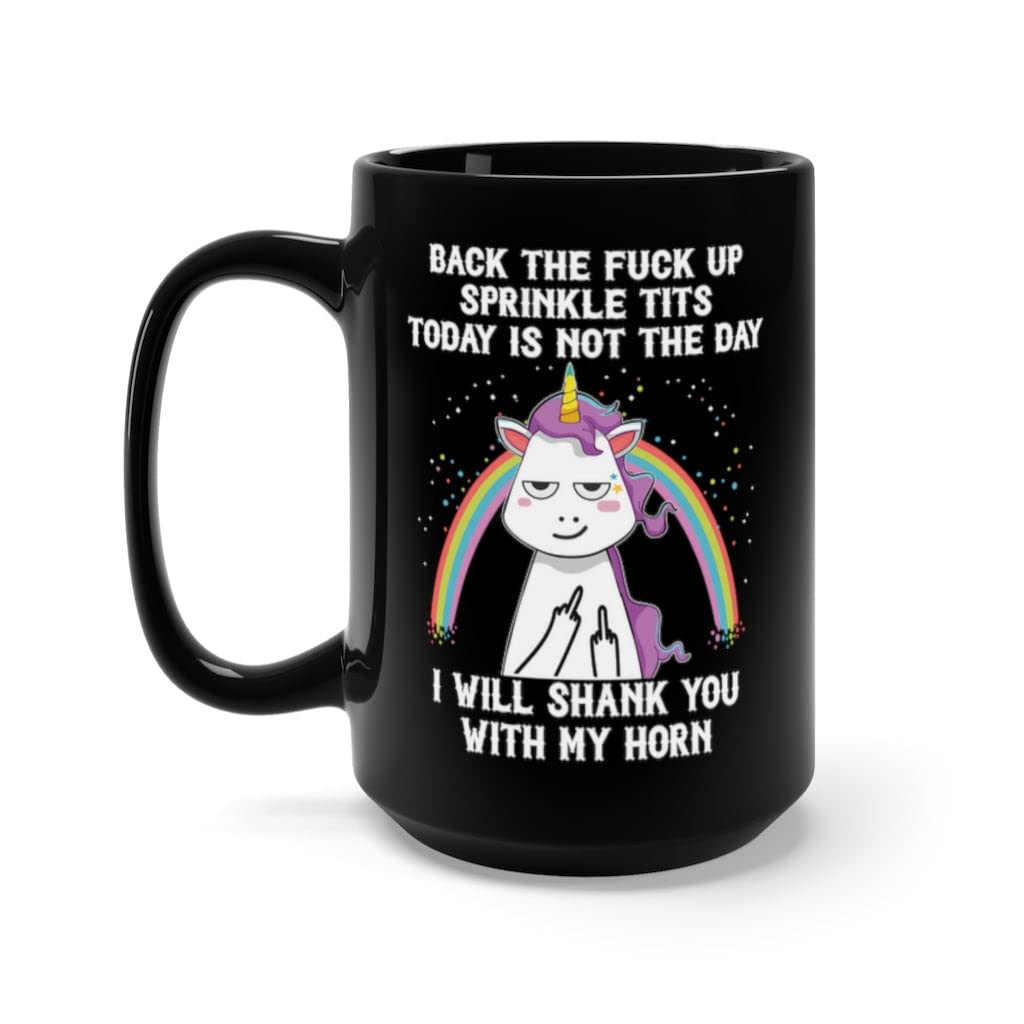Mom unicorn mug 15 oz black gift coffee cup