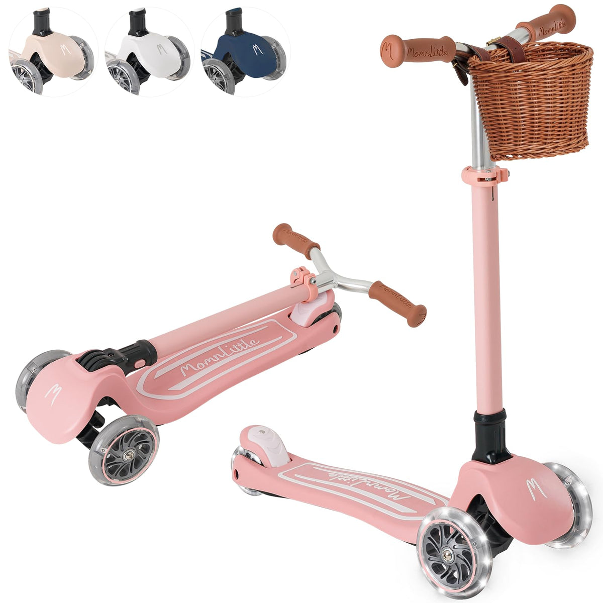 MomnLittle Toddler Scooter three-wheel design pink finish