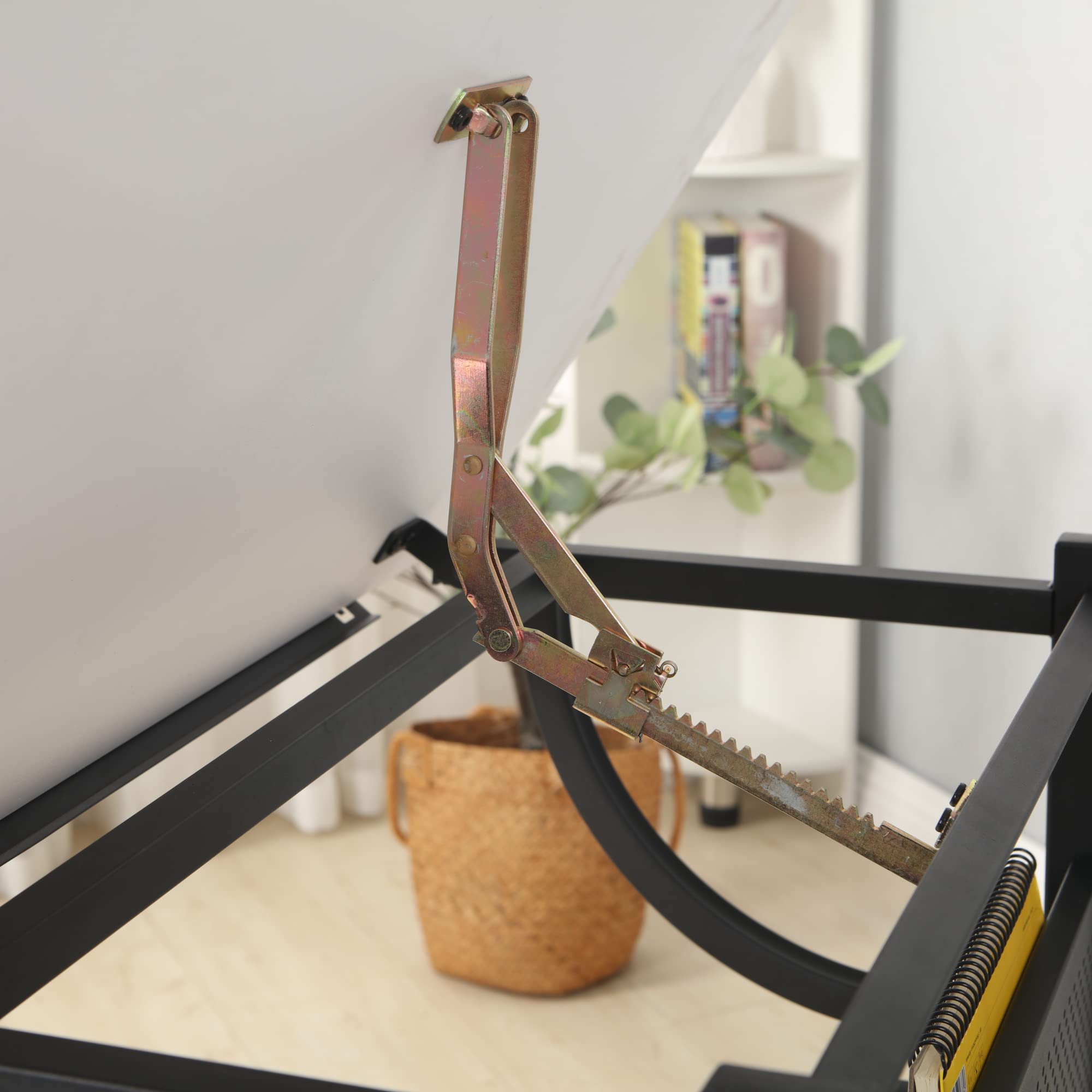 White adjustable drafting table for home office