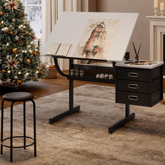 MOMONITOR drafting table tilting surface white finish