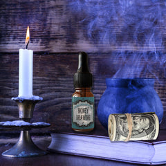 Essential oils and sacred herbs blend in Money Drawing Oil