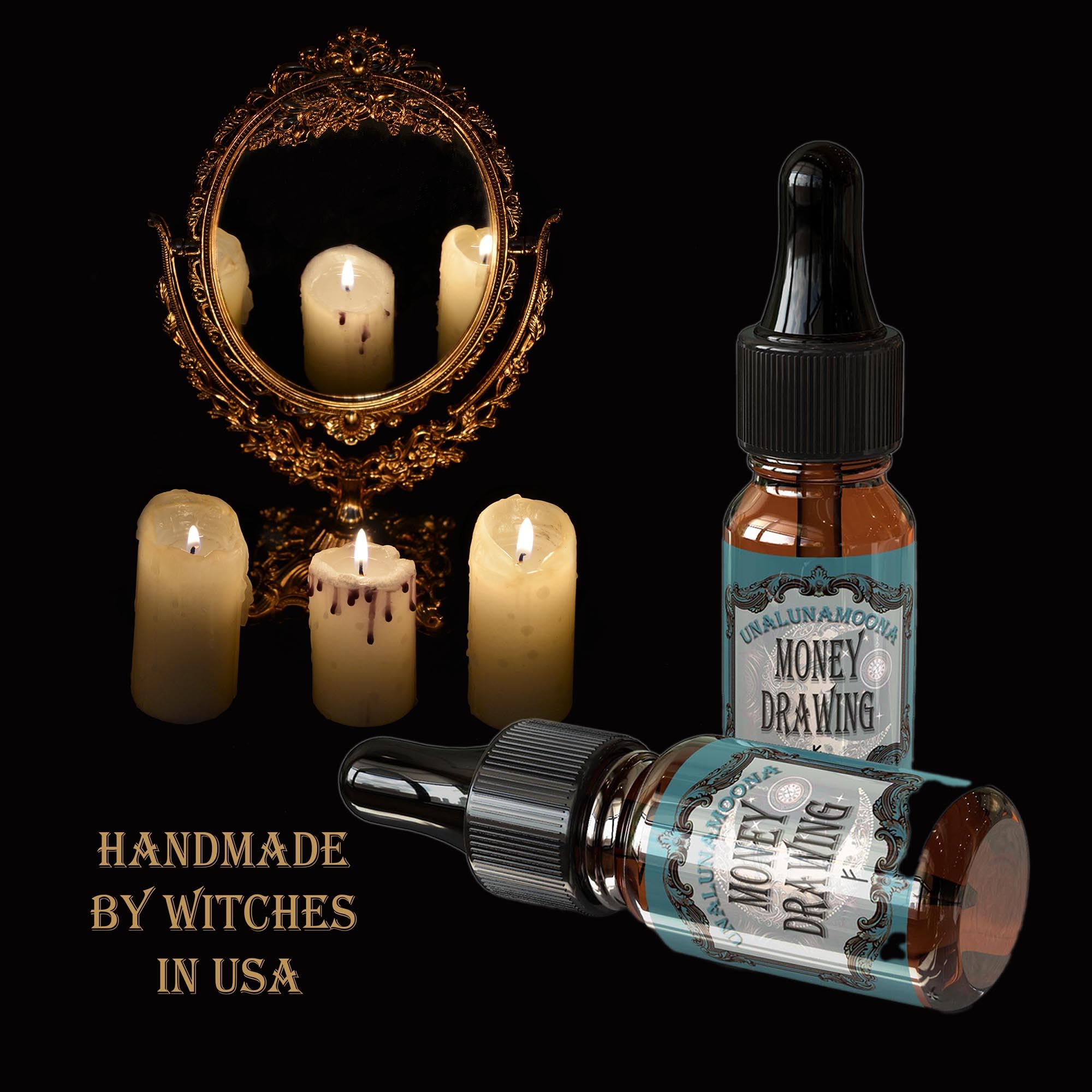 Moon charged Money Drawing Oil for prosperity rituals