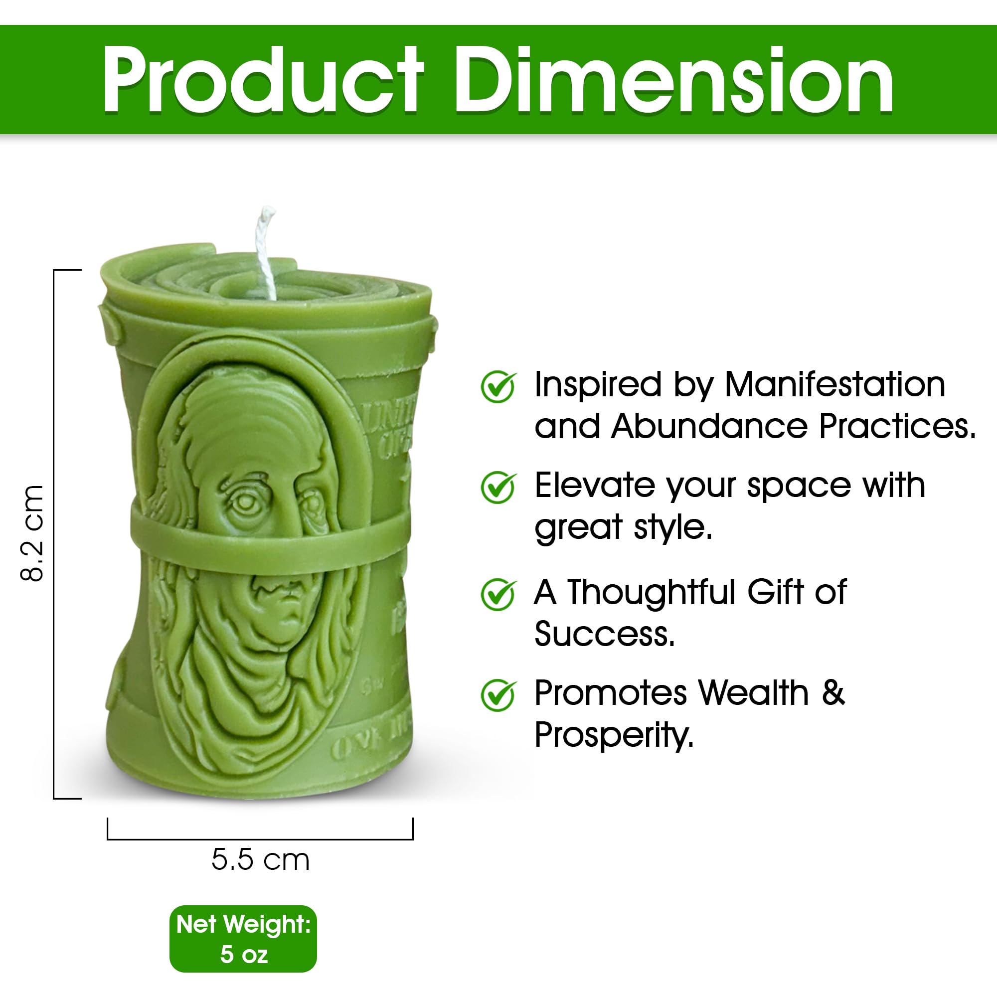 Money Roll Candle 5oz for monthly manifestation rituals