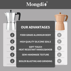 Mongdio moka pot 6 cup capacity