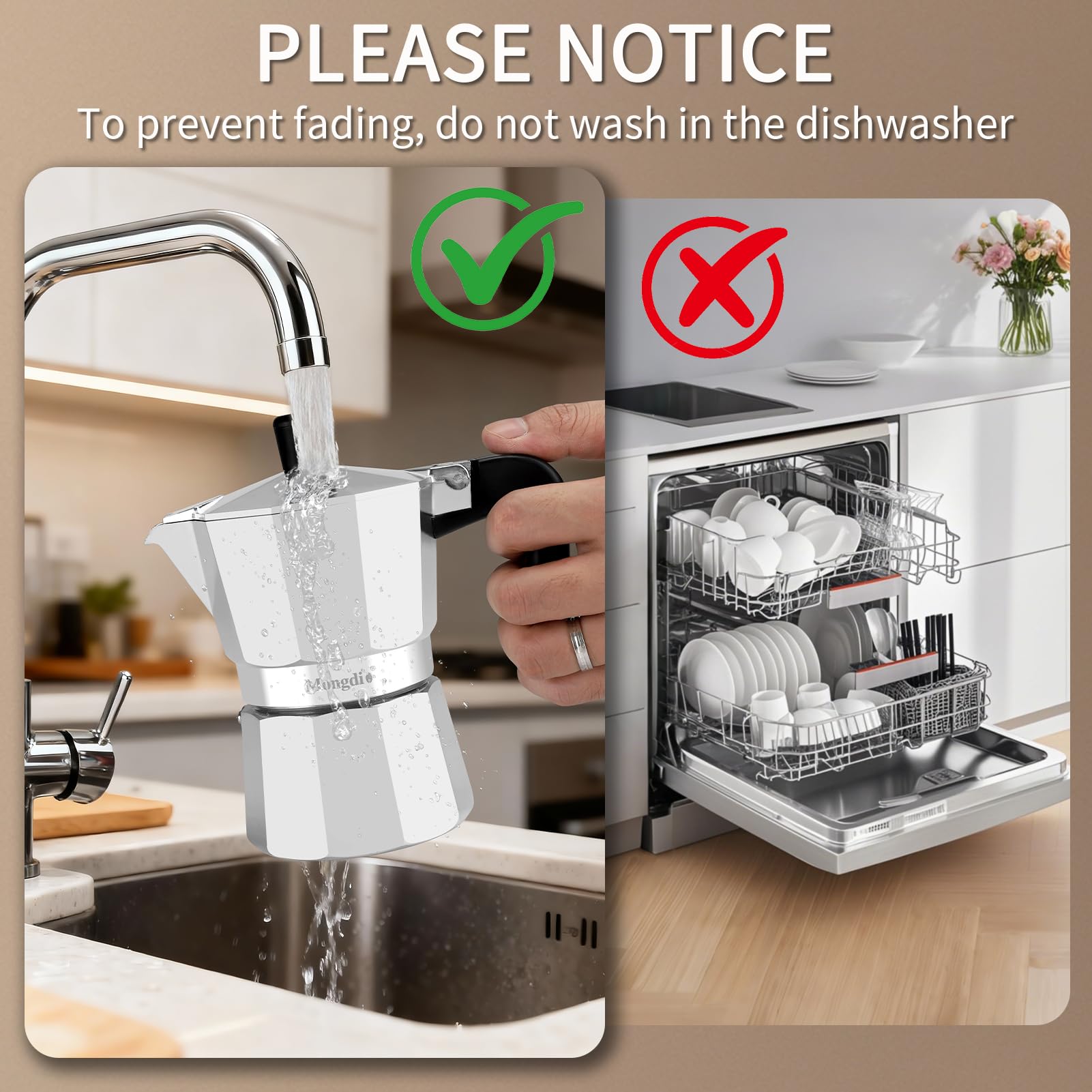 Mongdio espresso maker built-in safety valve