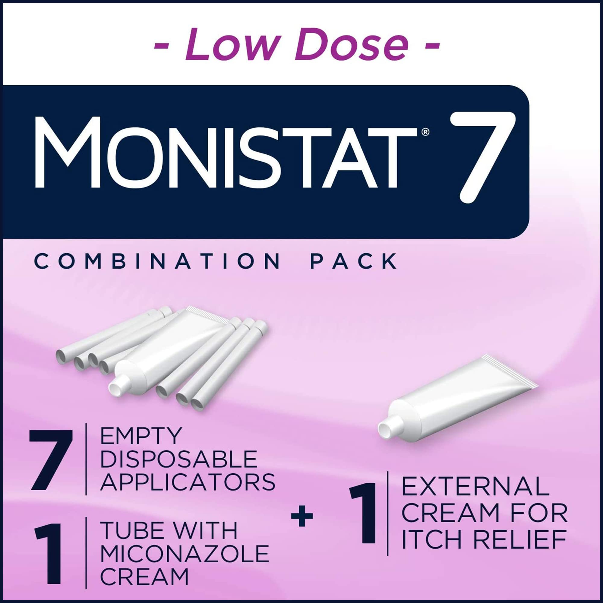 Seven disposable vaginal applicators in Monistat kit