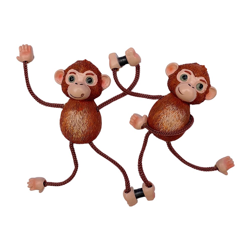 Hand-painted polyresin monkey magnets set