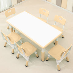 monleelnom children's table and chair set with 6 chairs