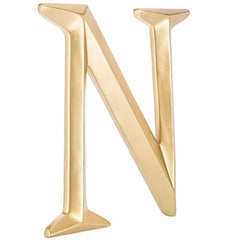 Large resin monogram initial N with gold finish for decor