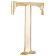 Resin gold letter wall decor with two keyhole mounts for hanging