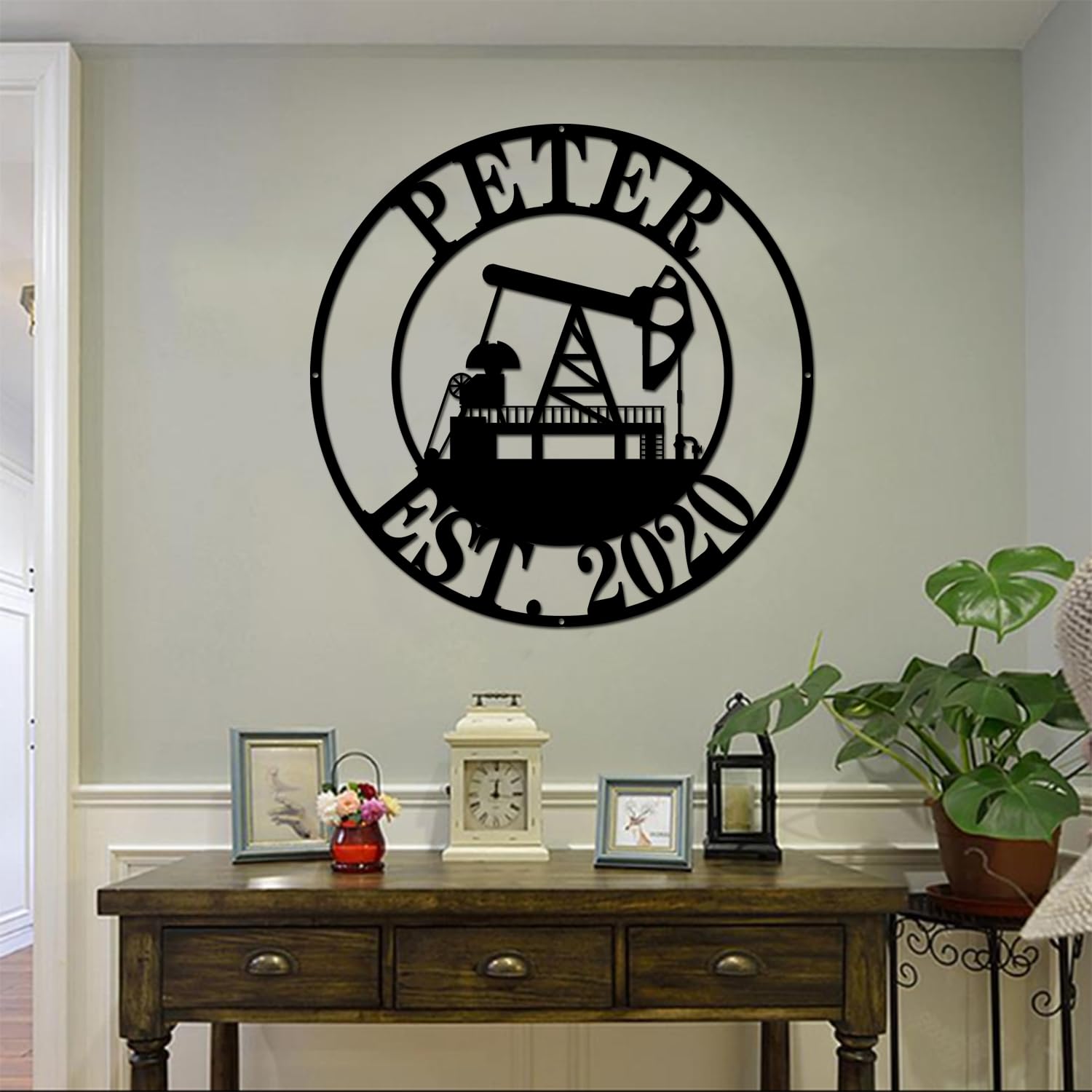Monogram wall decor metal sign IFHUH
