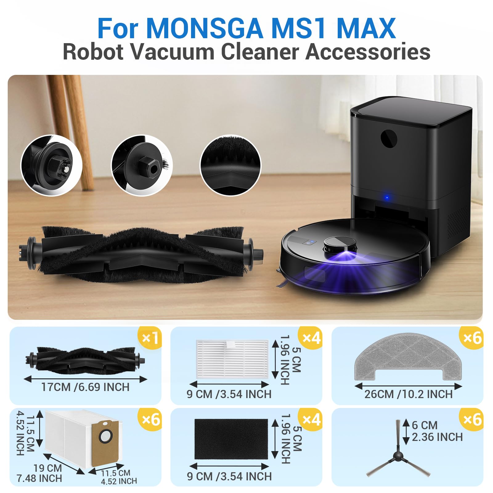 MONSGA MS1 MAX compatible vacuum spare roller brush