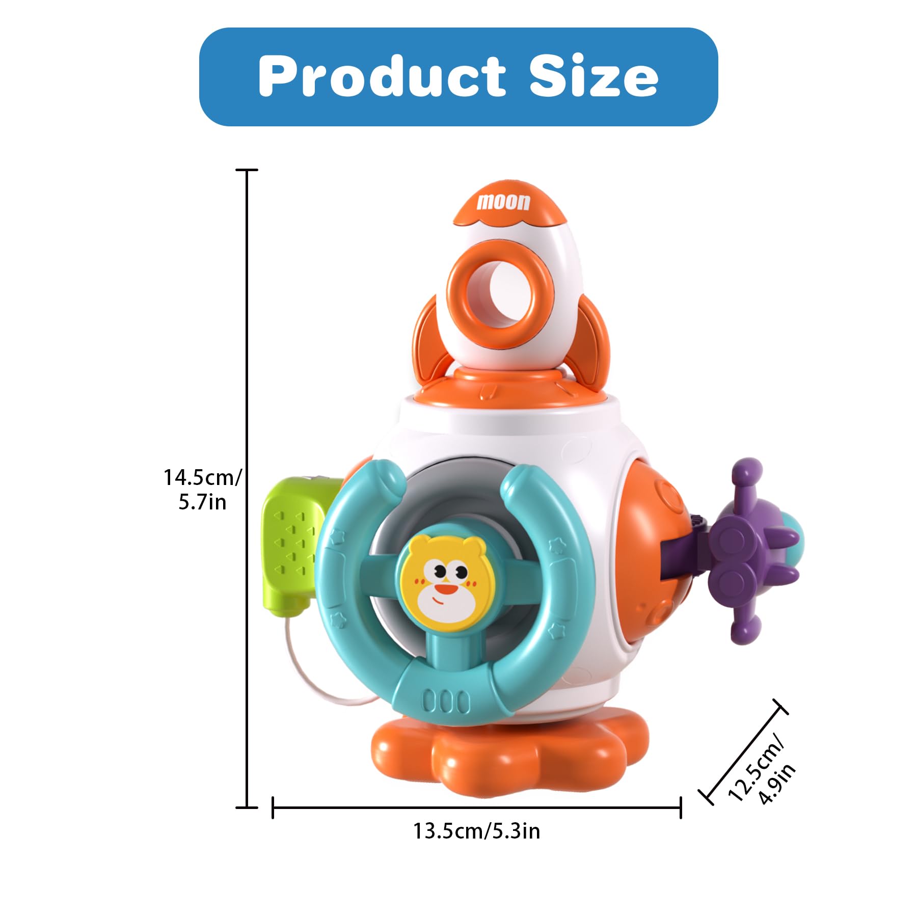 Compact travel size 5.7 x 5.3 x 4.9 inches for Montessori Busy Board Cube Toy