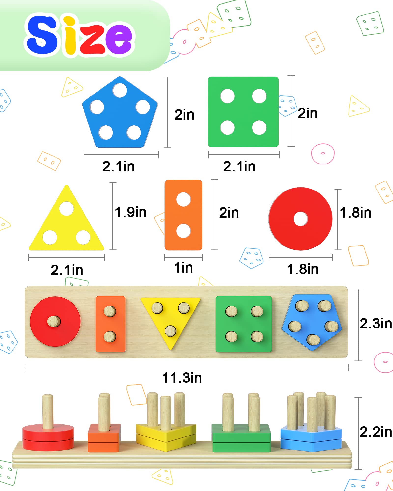 Sturdy pegs and large pieces suitable for little hands