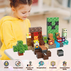 Open-ended play with magnetic blocks for solo or parent child activities