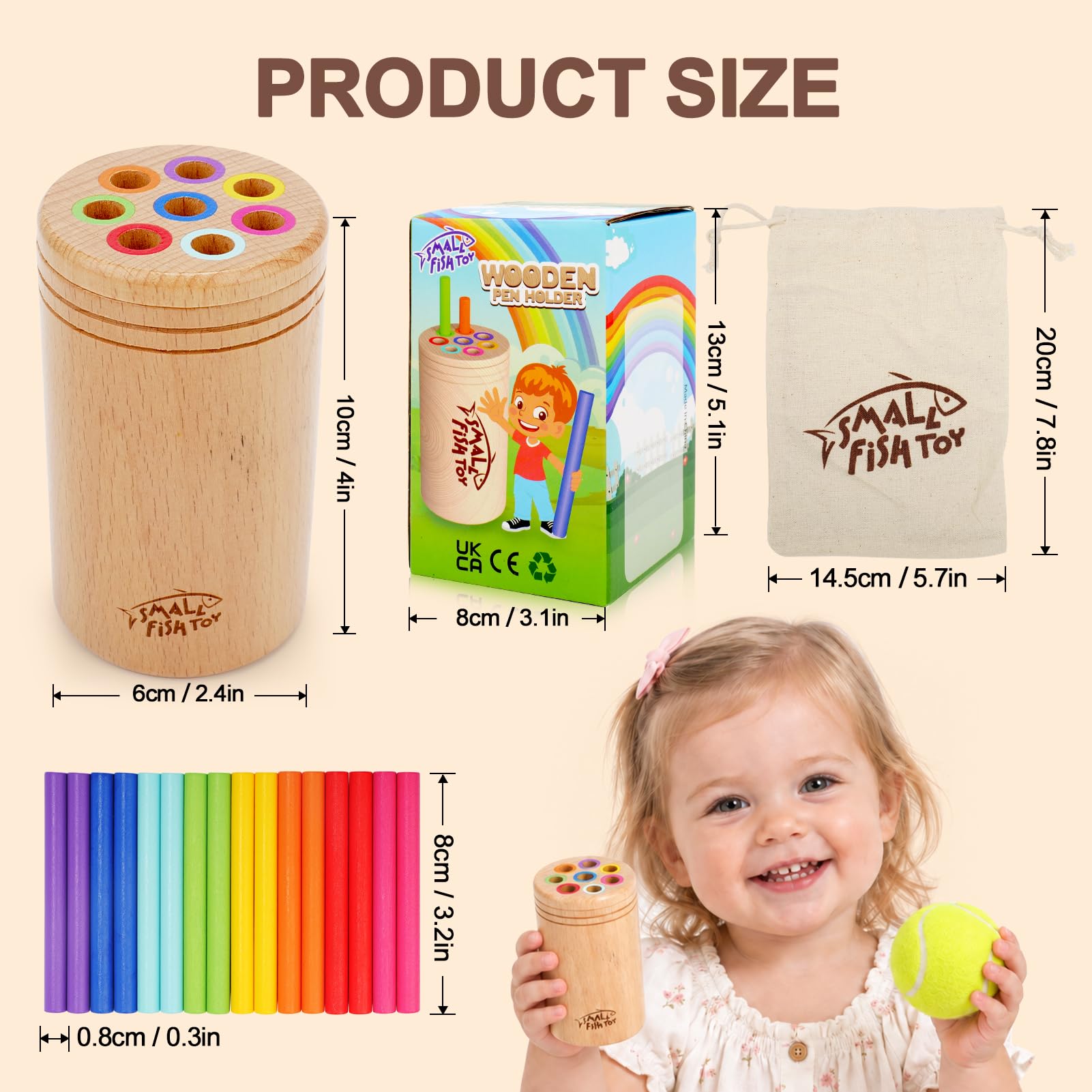 Montessori Sensory Sorting Activity made of beechwood